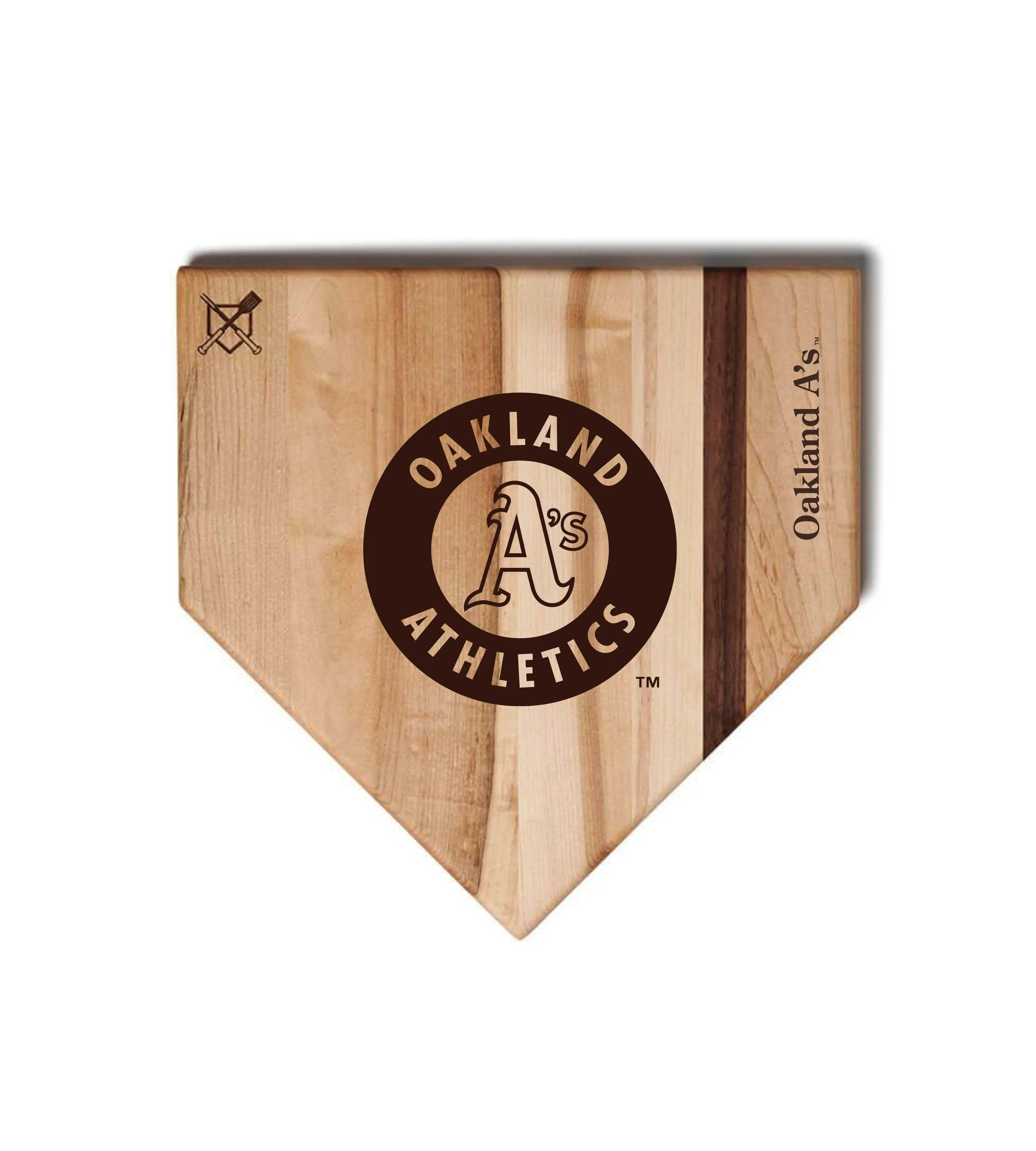 Oakland Athletics Home Plate Cutting Boards | Multiple Sizes | Multiple Designs