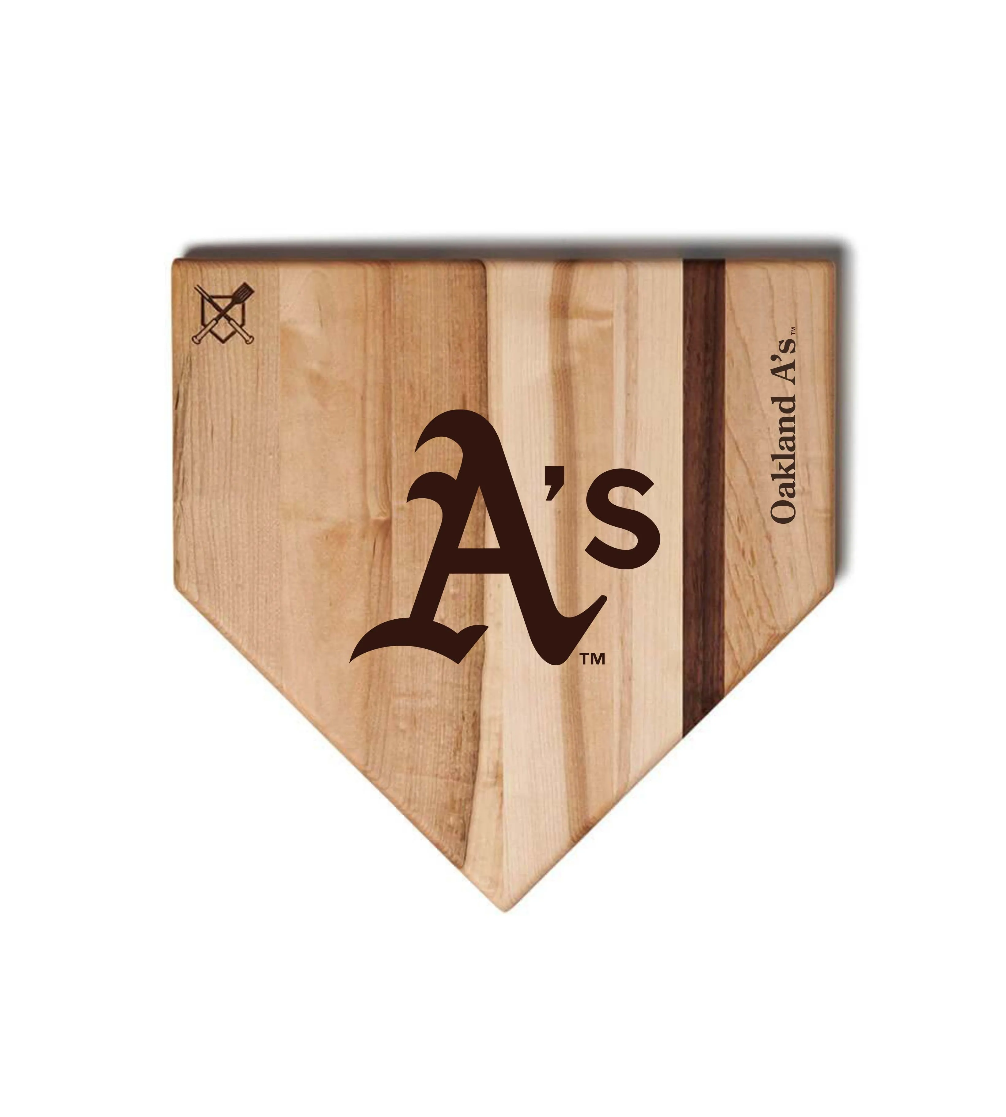 Oakland Athletics Home Plate Cutting Boards | Multiple Sizes | Multiple Designs