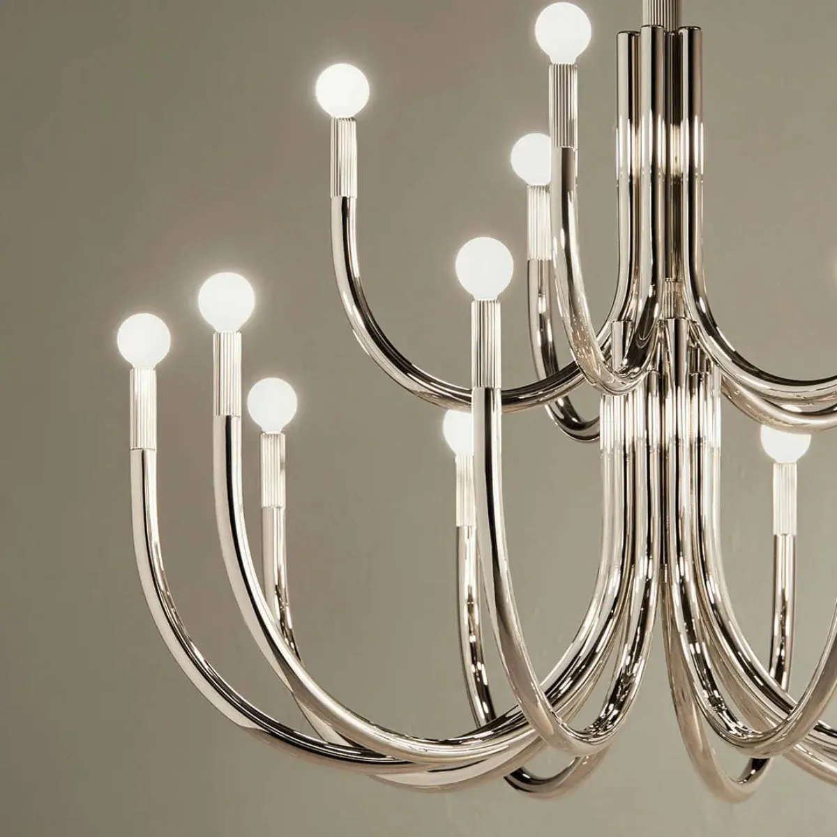 Odensa 40 in. 15 Lights Chandelier Polished Nickel Finish