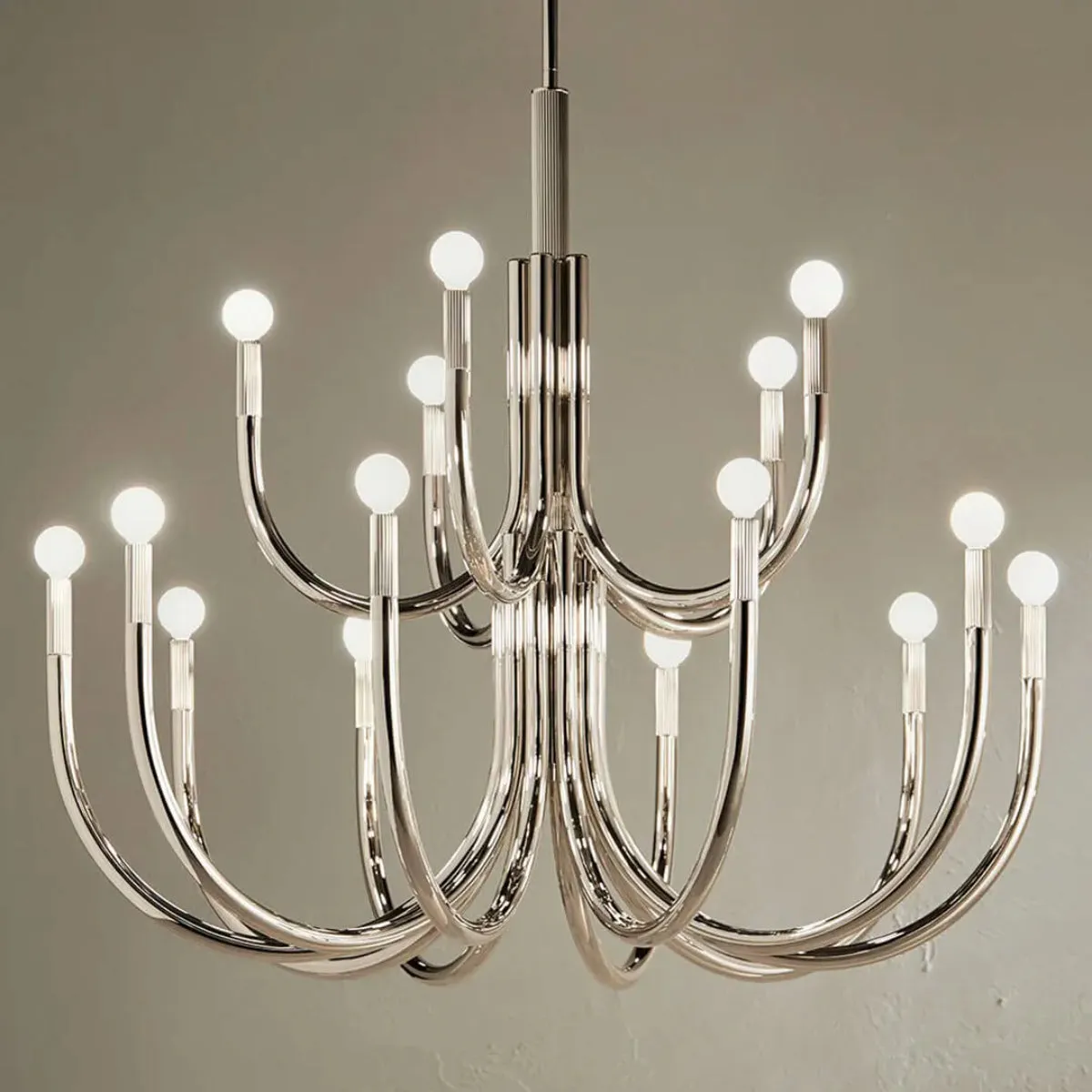 Odensa 40 in. 15 Lights Chandelier Polished Nickel Finish