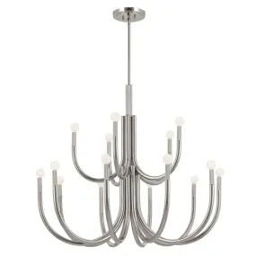 Odensa 40 in. 15 Lights Chandelier Polished Nickel Finish