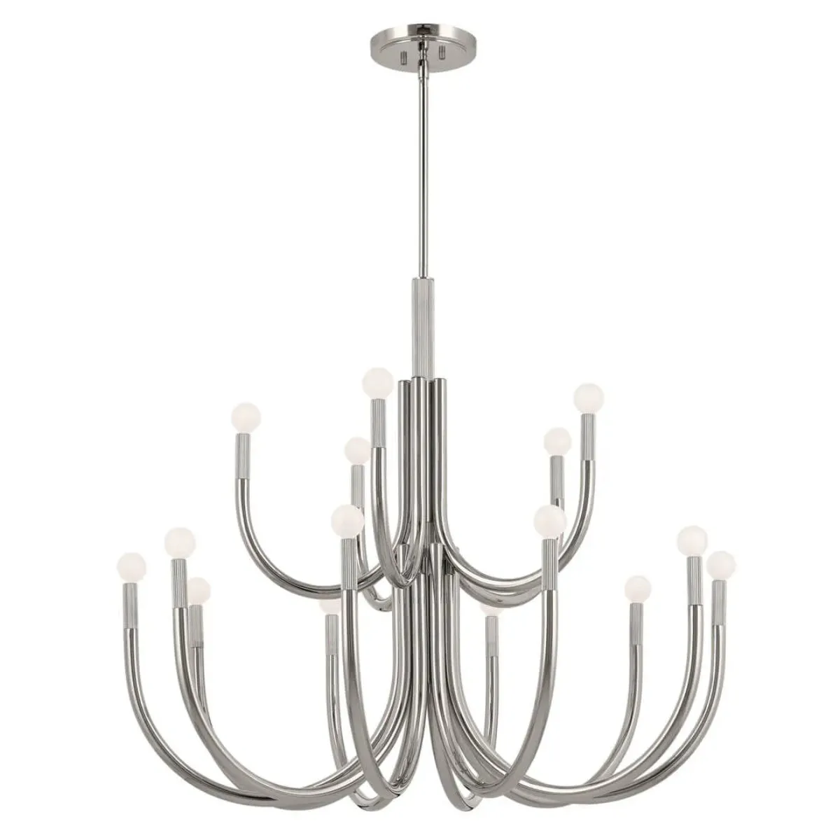 Odensa 40 in. 15 Lights Chandelier Polished Nickel Finish