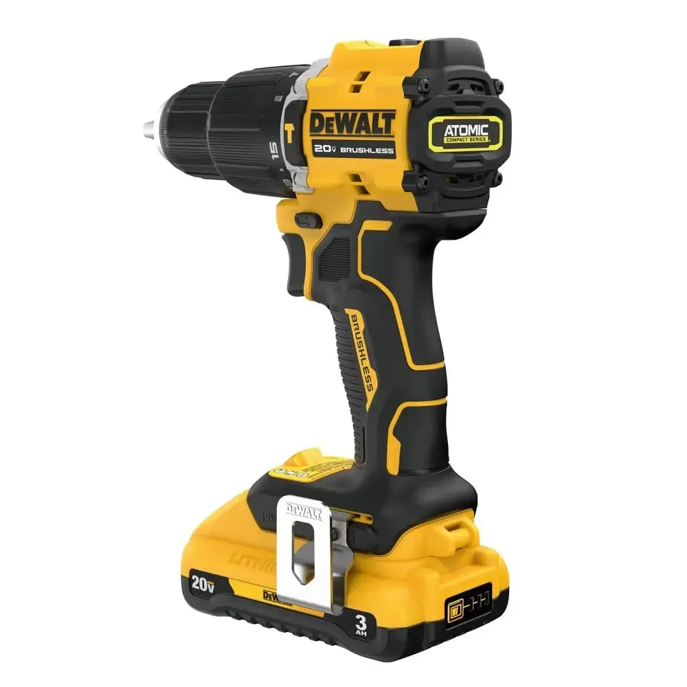 Open Box - DEWALT ATOMIC 20-Volt Lithium-Ion Cordless 1/2 in. Compact Hammer Drill with 3.0Ah Battery, Charger and Bag