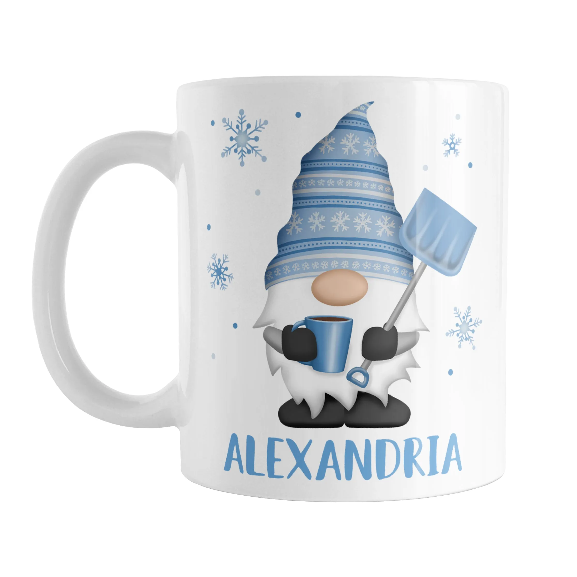 Personalized Winter Snowflake Gnome Mug