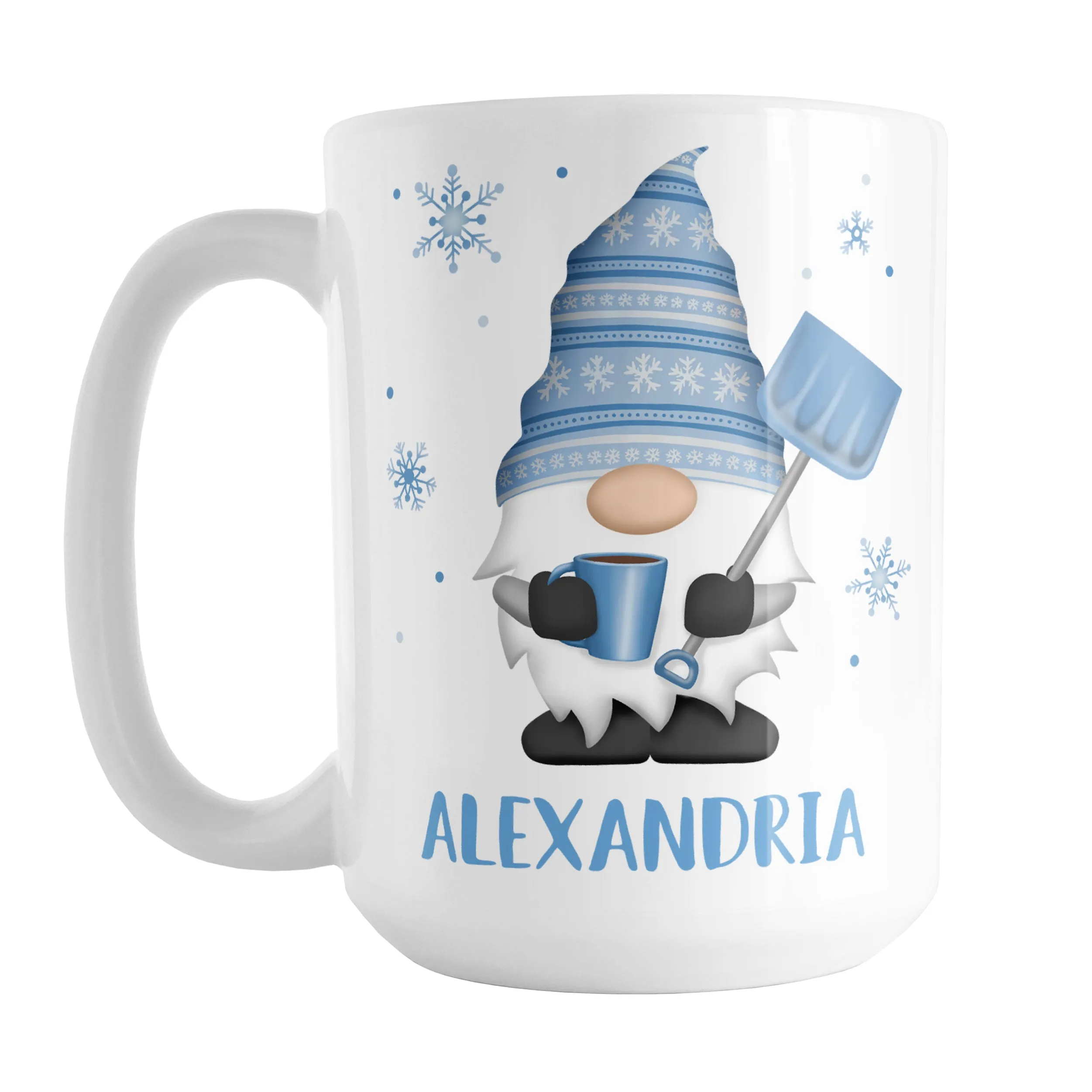 Personalized Winter Snowflake Gnome Mug