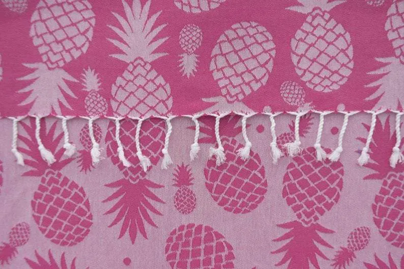 Pineapple Fuchsia 100% Cotton Towel