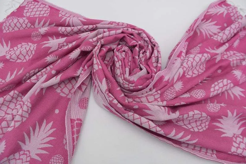 Pineapple Fuchsia 100% Cotton Towel