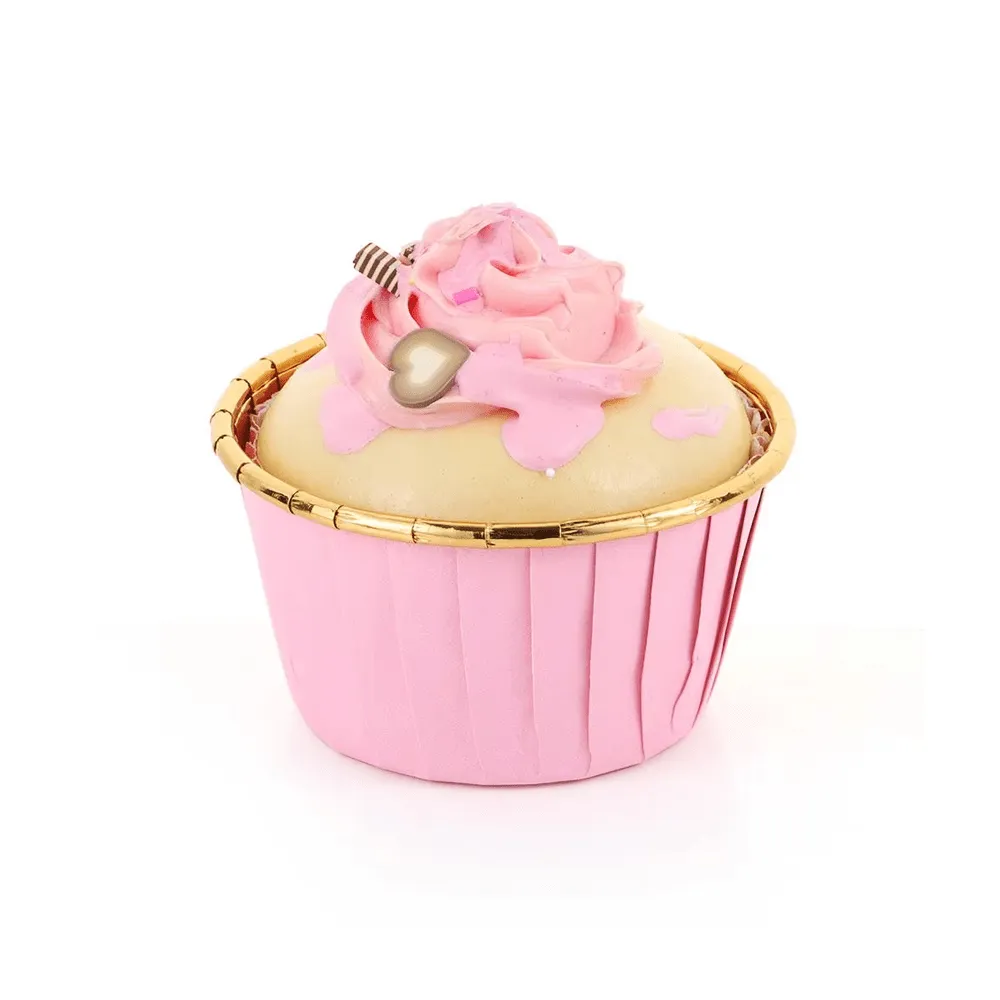 Pink And Gold Foil Baking Paper Cup - B38xH30