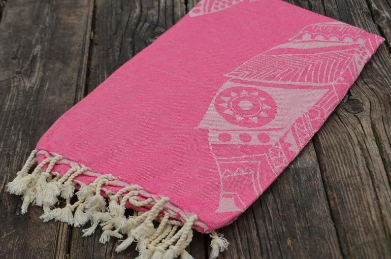 Pink Mandala 100% Cotton Towel