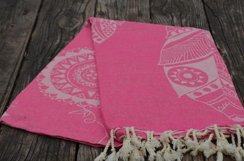 Pink Mandala 100% Cotton Towel