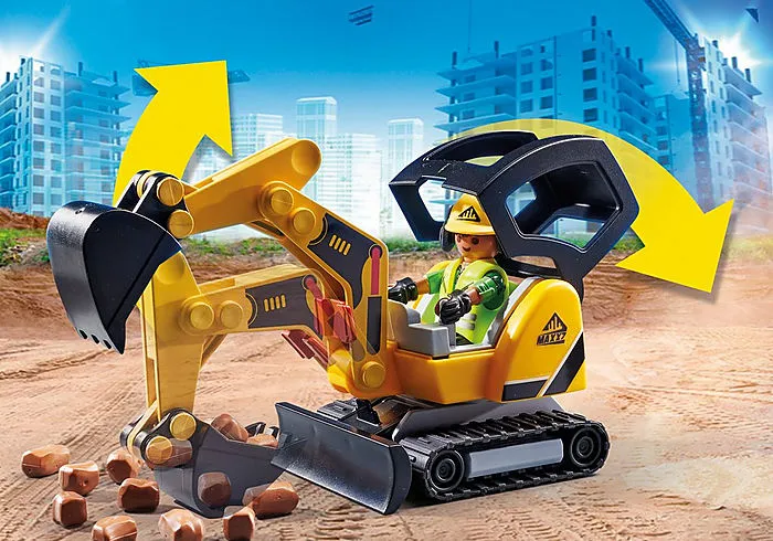 Playmobil City Action Mini Excavator with Building Section