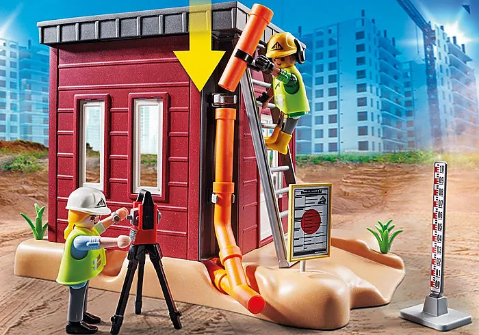 Playmobil City Action Mini Excavator with Building Section