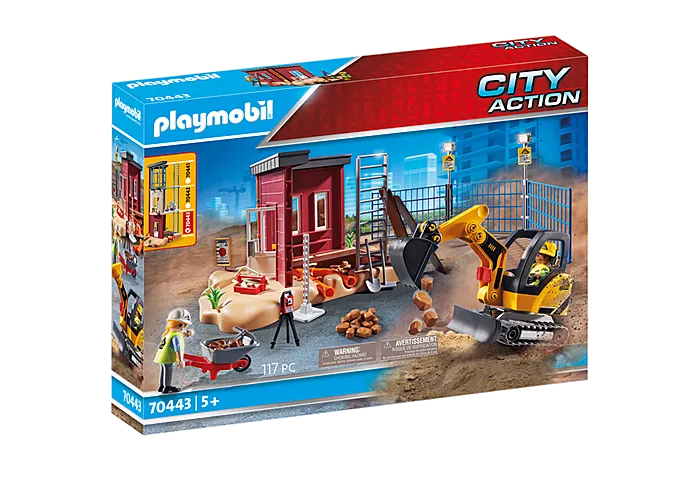 Playmobil City Action Mini Excavator with Building Section