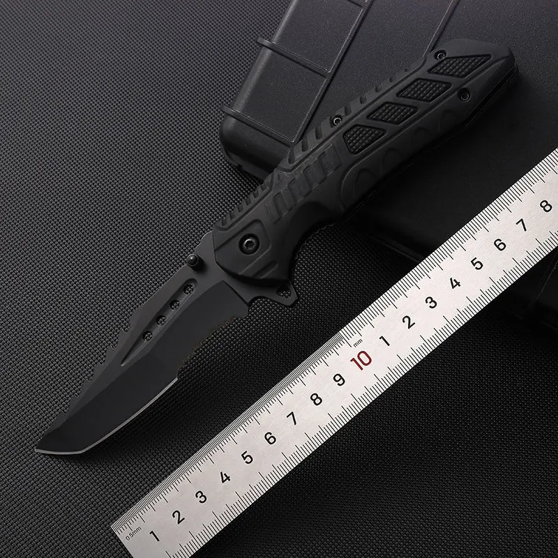 Popular Best Seller Outdoor Camping Knife Bushcraft Folding Tactical Survival Knife Black Pocket Knife Hunting With Fire Starter