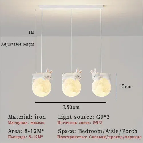 "Mansion Kids Room LED Chandeliers with Glass Bedside Decor"