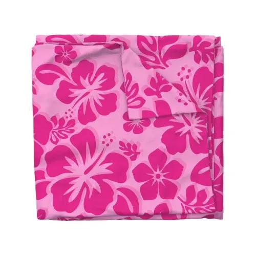 Raspberry Pinks Hibiscus and Hawaiian Flowers Duvet Cover -Medium Scale