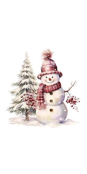 Red Checkered Snowman - Printed Guest Towel