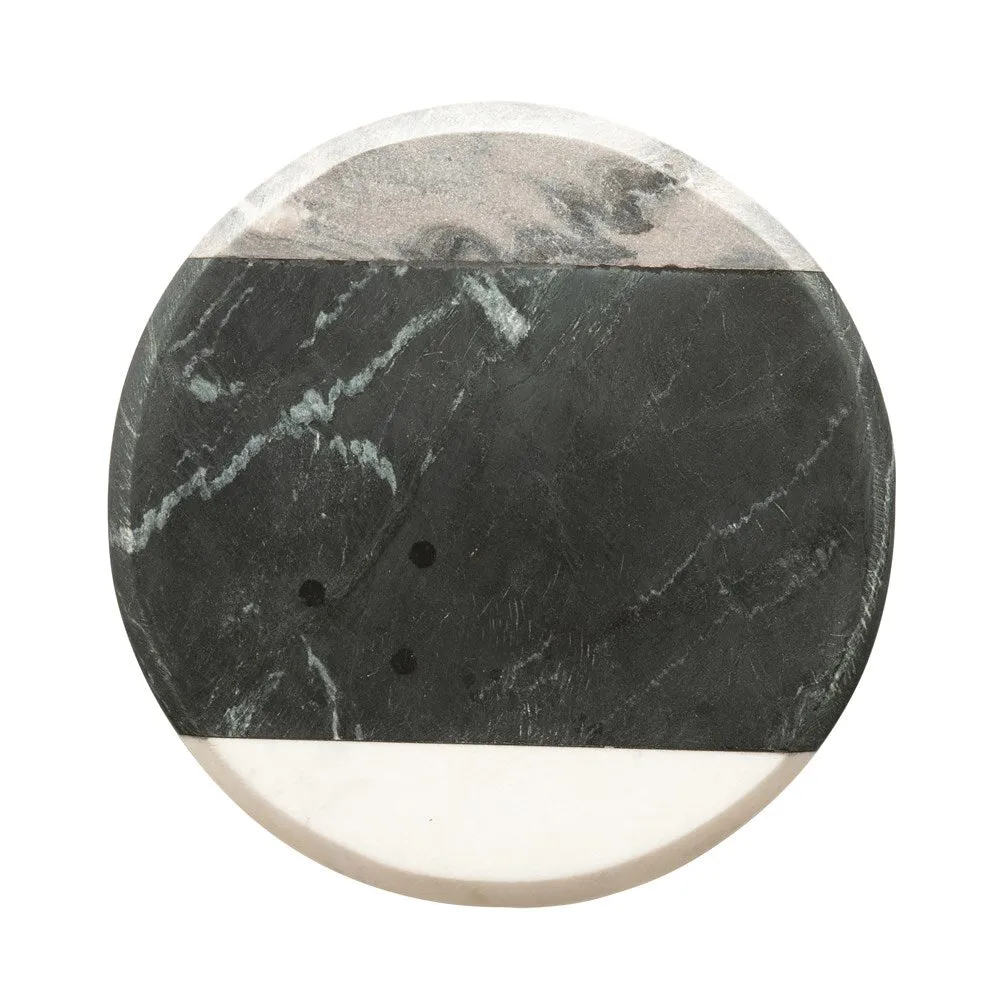 Round Grey and White Marble Cutting Board