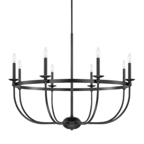 RYLANN 8 LIGHT CHANDELIER, MATTE BLACK