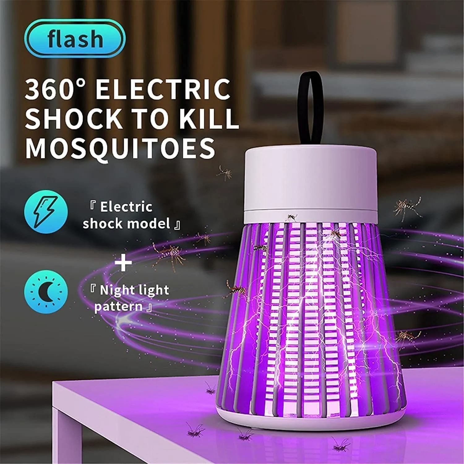 SafeGlow: Eco-Friendly LED Mosquito Trap Lamp (USB Powered)