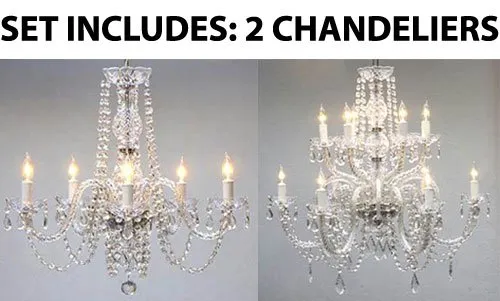 Set of 2-1 Empress Crystal (tm) Chandelier Chandeliers Lighting H25 x W24 and 1 Chandelier Lighting Crystal Chandeliers H27 X W32 - 1EA A46-384/5   1EA A46-385/6 6