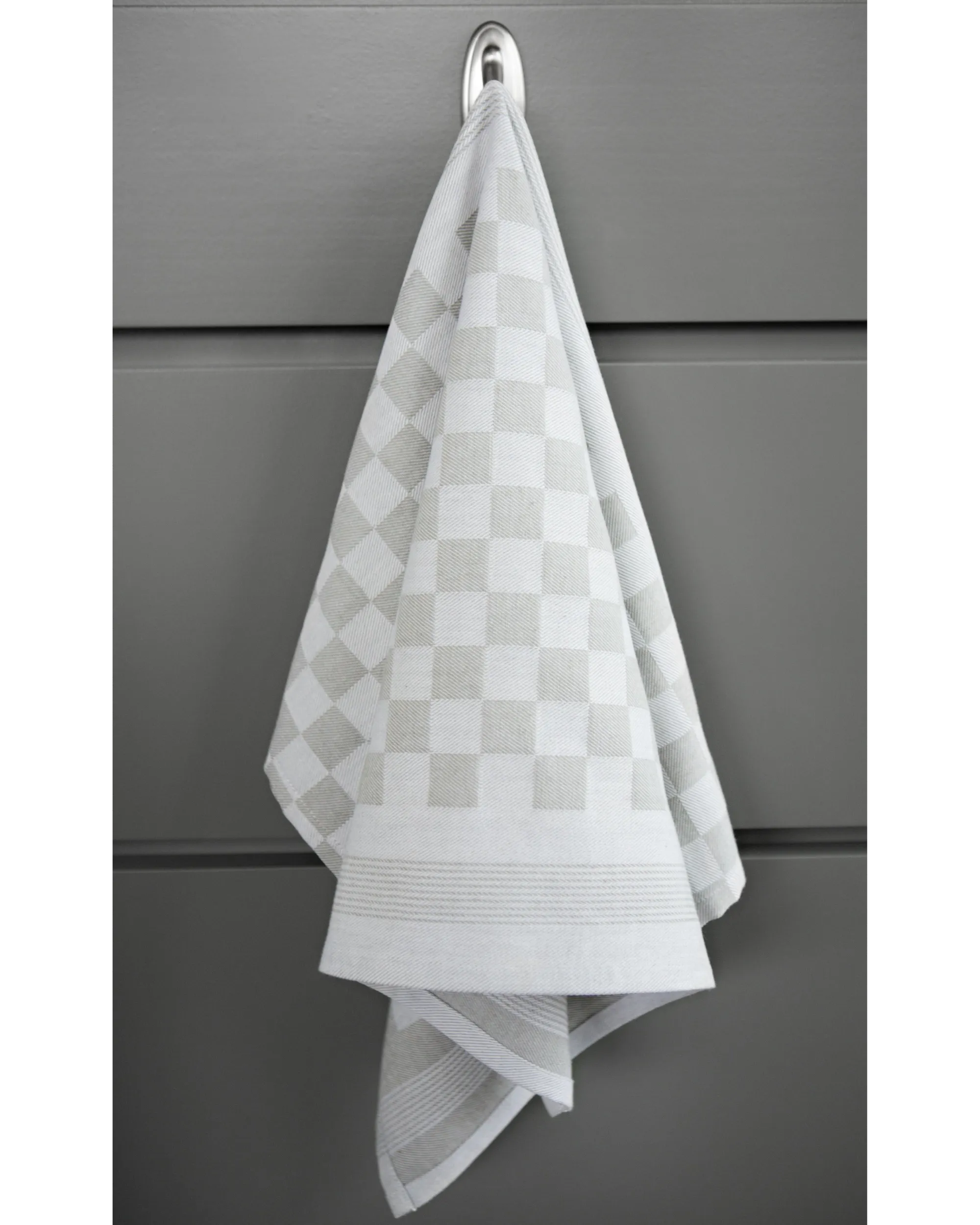 Set of 6 Woven Textured Check Tea Towels in Six Colours