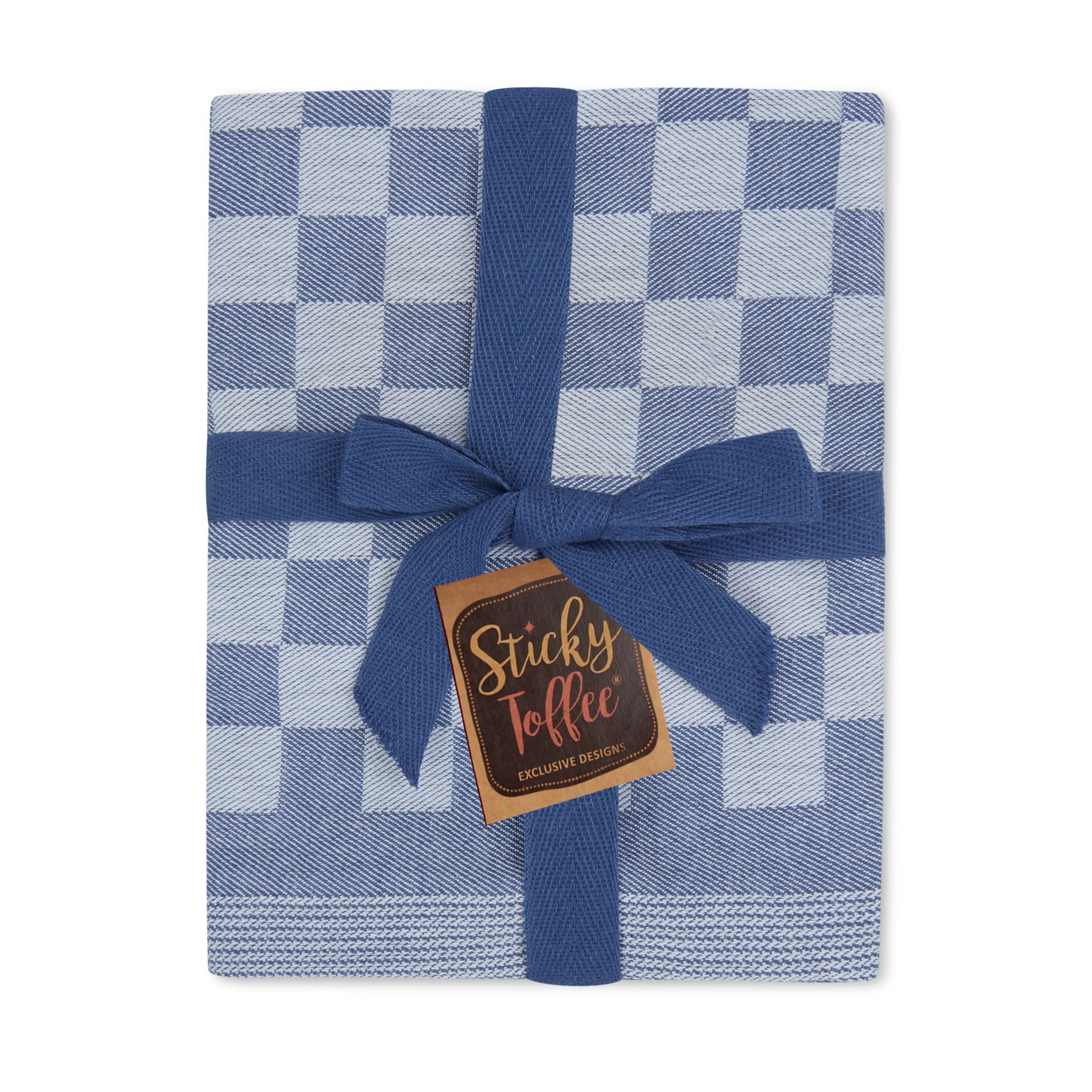 Set of 6 Woven Textured Check Tea Towels in Six Colours