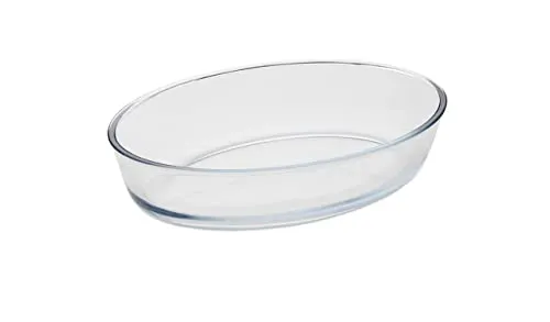 Signoraware Bake 'N' Serve Oval Bakeware Safe and Oven Safe Glass Dish Tray | Borosilicate Glass Bowl Container | Microwave Oven Safe Baking (700ml, Set of 1, Clear)