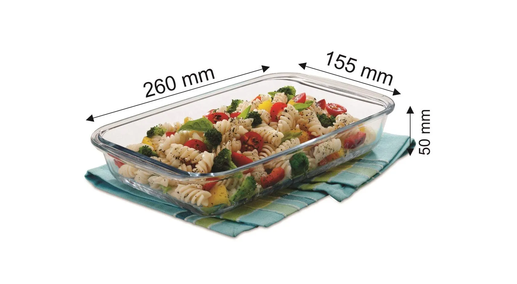 Signoraware Bake 'N' Serve Rectangular Bakeware Safe and Oven Safe Glass Dish Tray | Borosilicate Glass Bowl Container | Microwave Oven Safe Baking (1000ml, Set of 1, Clear)