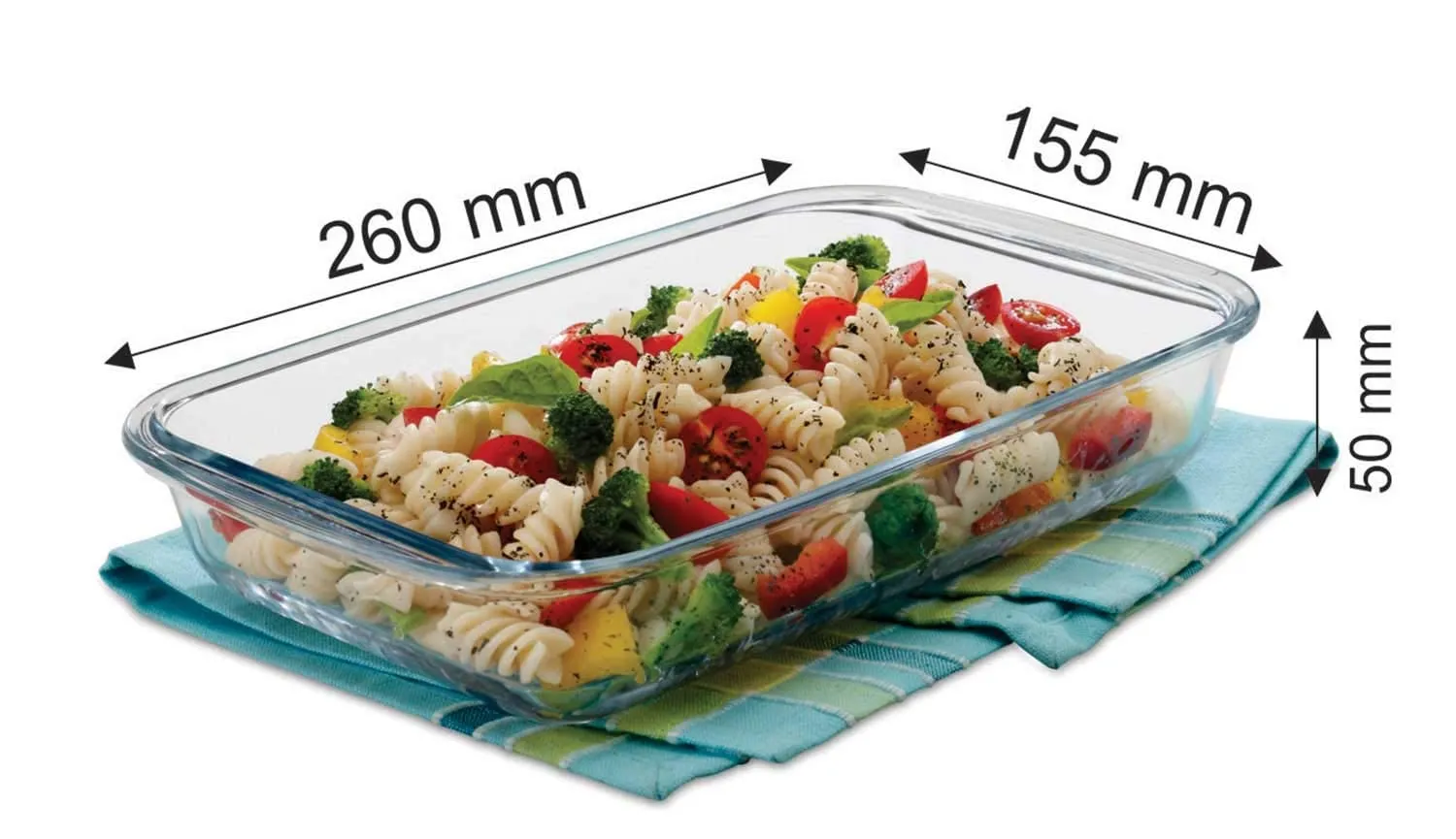 Signoraware Bake 'N' Serve Rectangular Bakeware Safe and Oven Safe Glass Dish Tray | Borosilicate Glass Bowl Container | Microwave Oven Safe Baking (1000ml, Set of 1, Clear)