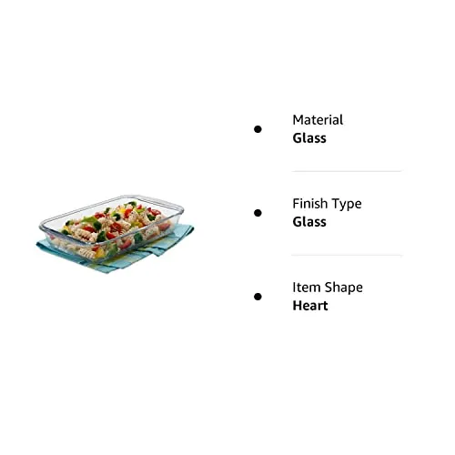 Signoraware Bake 'N' Serve Rectangular Bakeware Safe and Oven Safe Glass Dish Tray | Borosilicate Glass Bowl Container | Microwave Oven Safe Baking (1000ml, Set of 1, Clear)