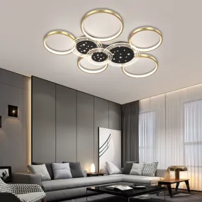 Simple And Modern Atmosphere Household Round Chandeliers Nordic Living Room Lamp New Creative Circle Bedroom Ceiling Lamps