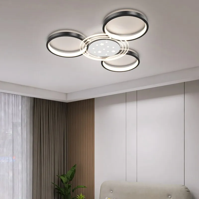 Simple And Modern Atmosphere Household Round Chandeliers Nordic Living Room Lamp New Creative Circle Bedroom Ceiling Lamps