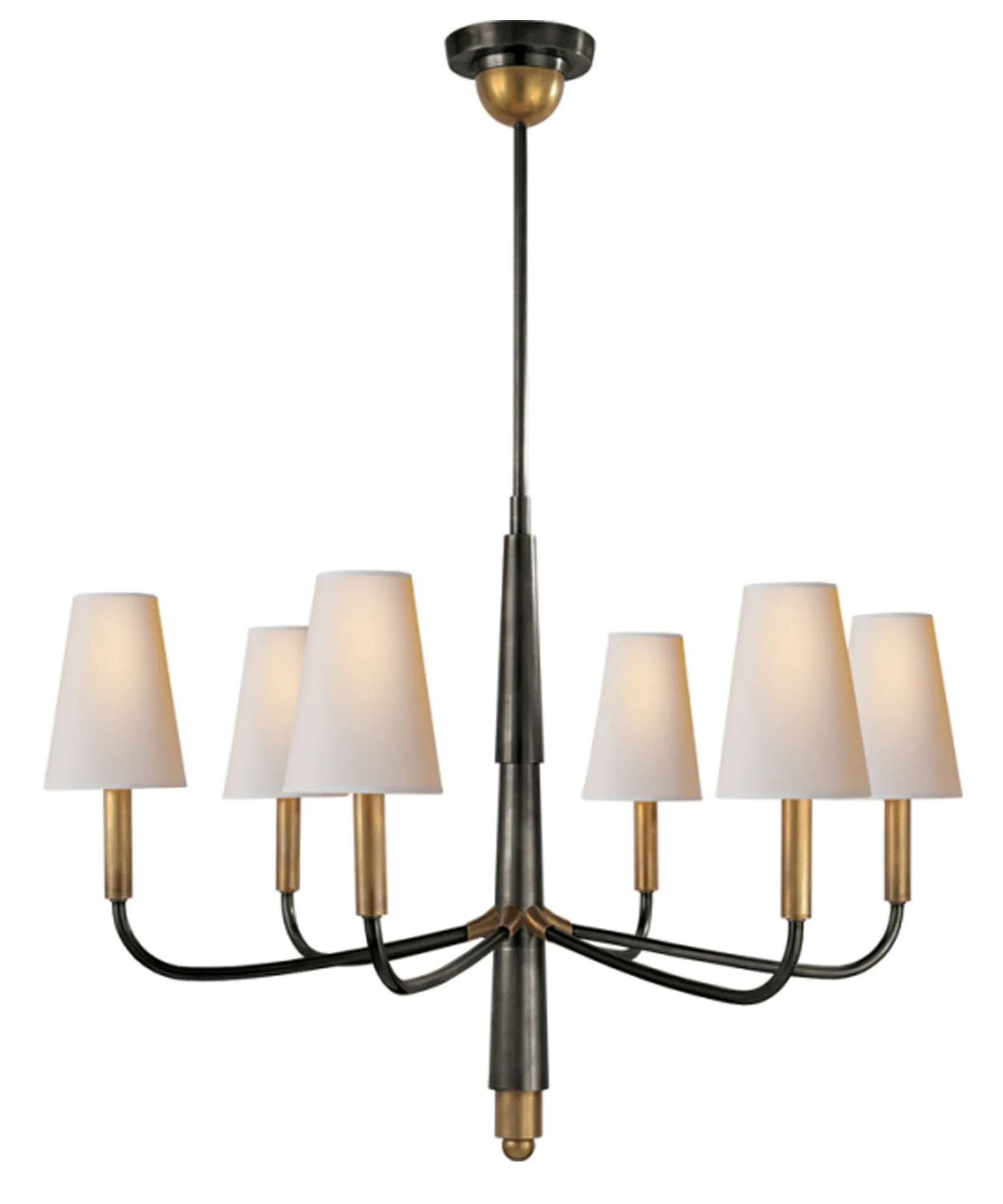 Small Farlane Chandelier, Antique Brass & Bronze