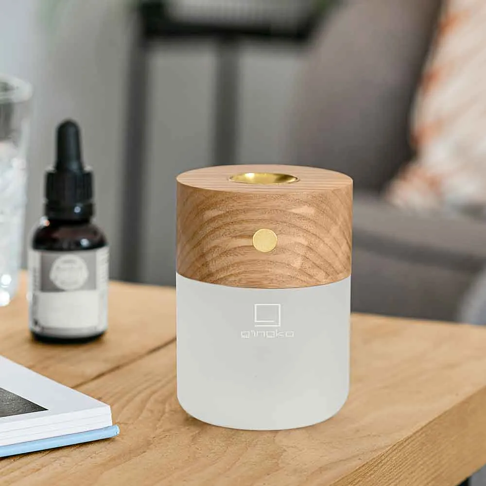 Smart Diffuser Lamp in Walnut or Ash Wood by Gingko