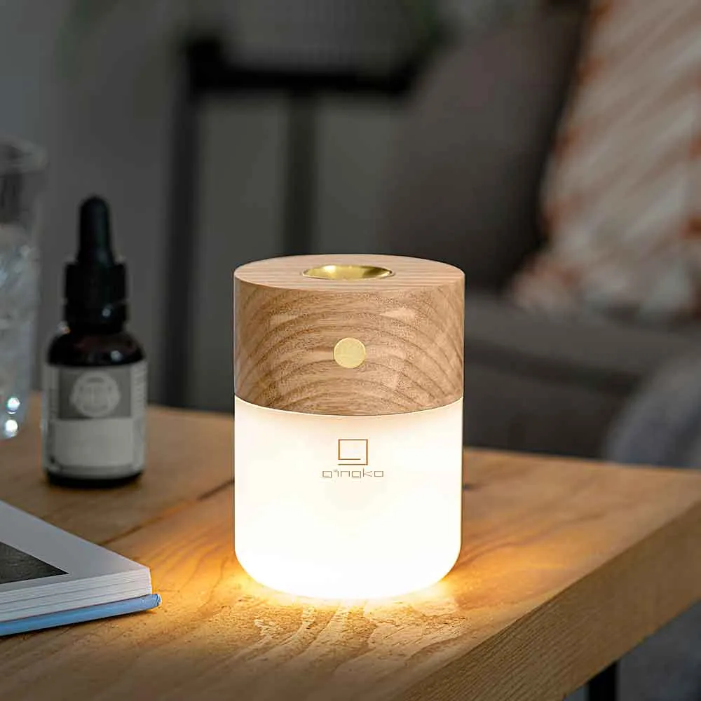 Smart Diffuser Lamp in Walnut or Ash Wood by Gingko