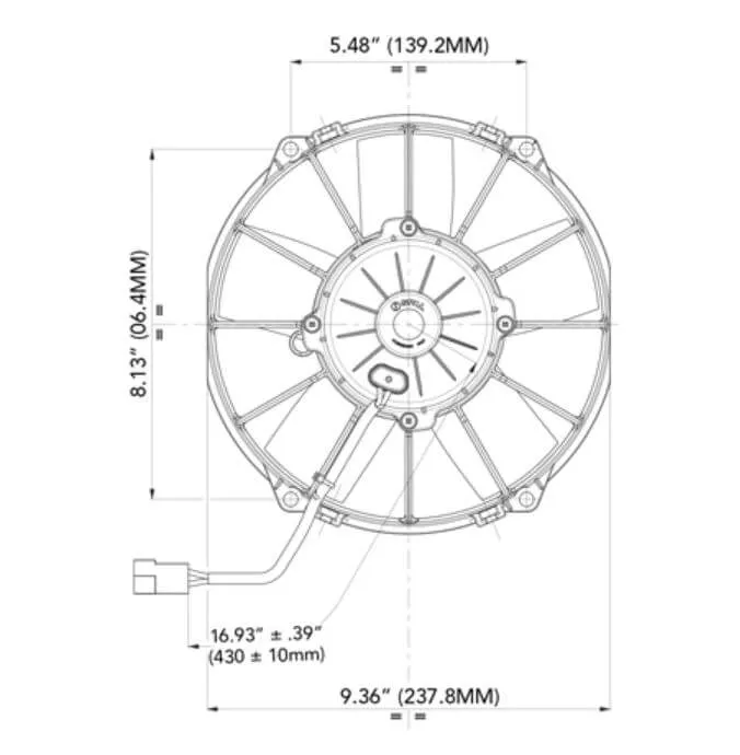 SPAL Electric Fan (9" - Puller Style - High Performance - 755 CFM) 30102061