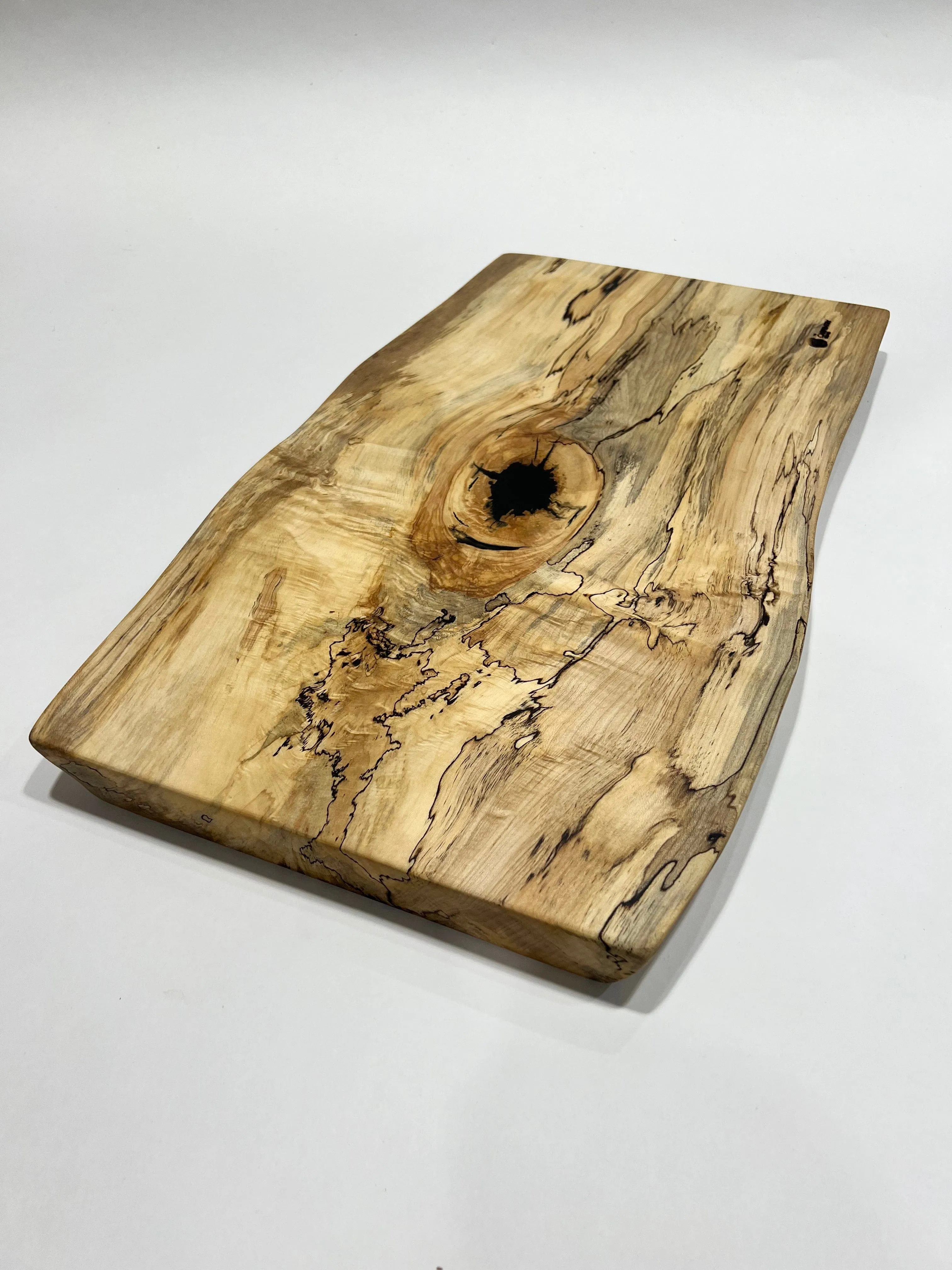 Spalted Maple and Black Epoxy Slab Charcuterie board - 003