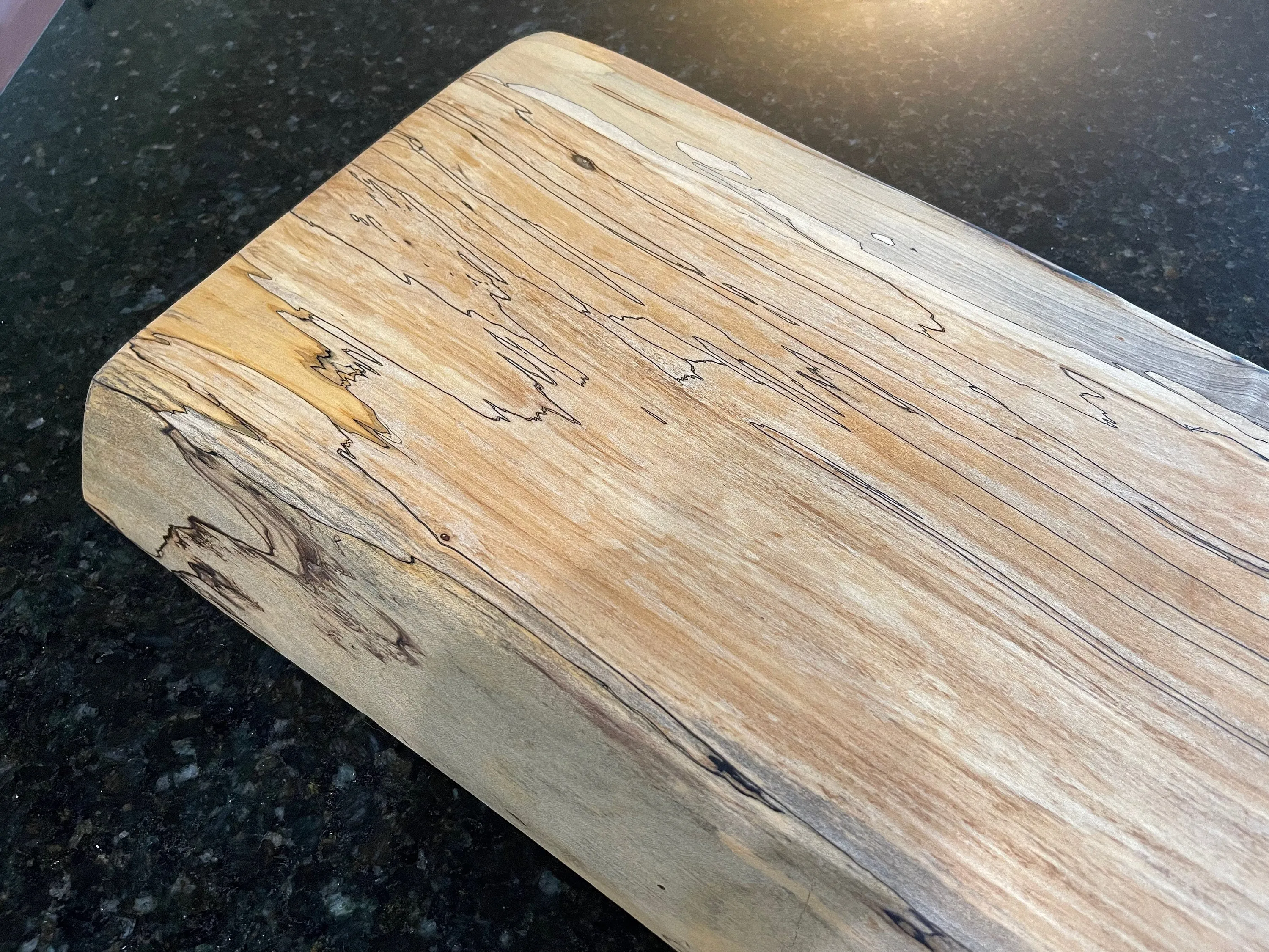 Spalted Maple Reversible Live Edge Charcuterie Board, Cutting Board, Serving Tray, Rustic