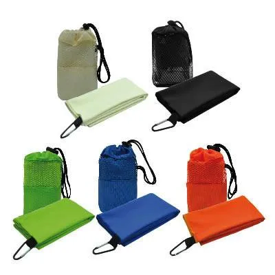 Suede Sports Towel with Carabiner