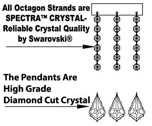 Swarovski Crystal Trimmed Chandelier Lighting Chandeliers H52" X W46" Dressed with Large, Luxe Crystals - Great for the Foyer, Entry Way, Living Room, Family Room and More - A83-B90/CS/52/2MT/24 1SW