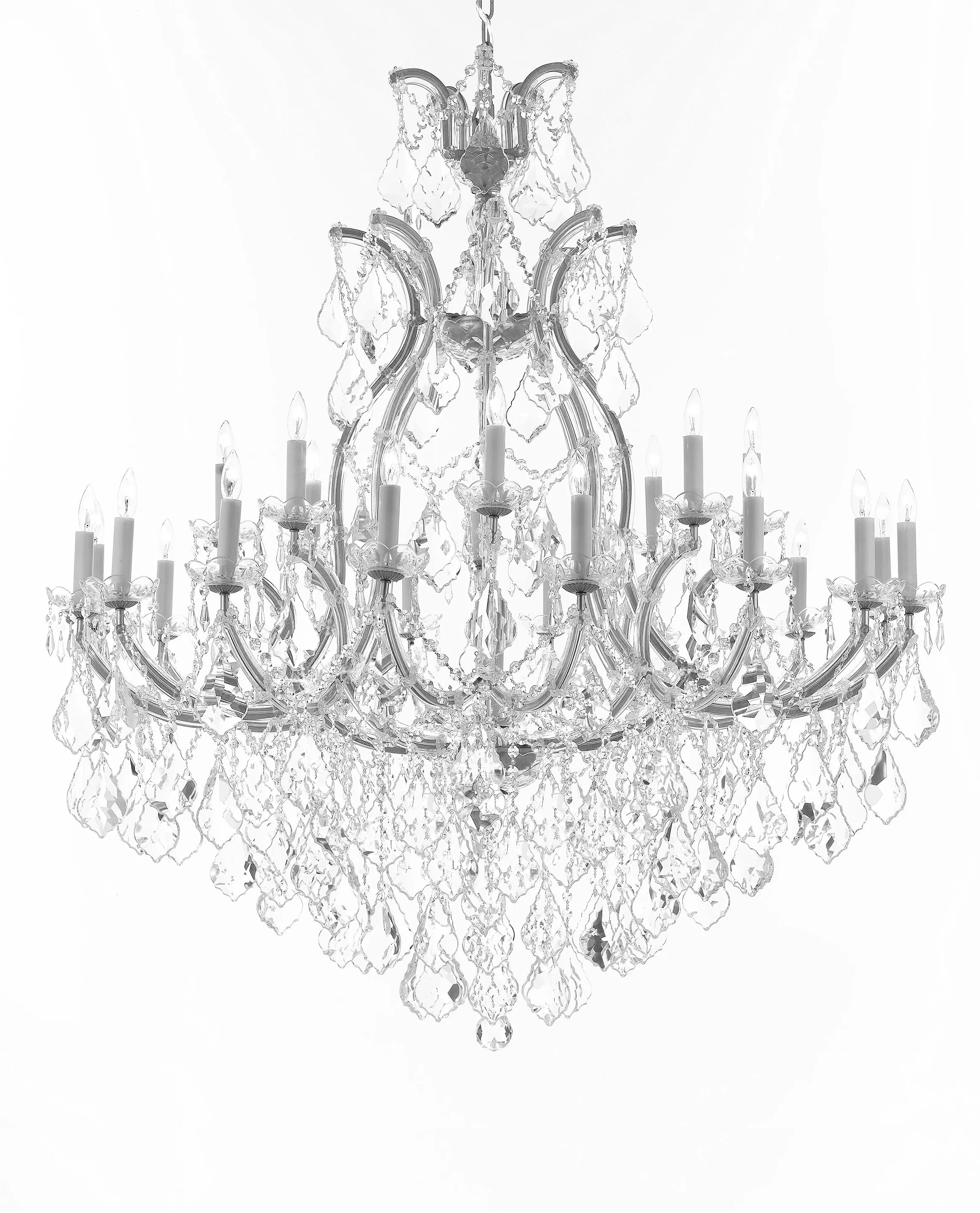 Swarovski Crystal Trimmed Chandelier Lighting Chandeliers H52" X W46" Dressed with Large, Luxe Crystals - Great for the Foyer, Entry Way, Living Room, Family Room and More - A83-B90/CS/52/2MT/24 1SW