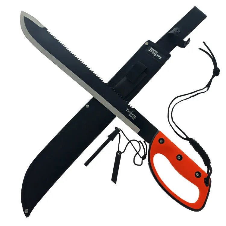 Tactical Master Orange 26" Machete w/Fire Starter & Sharping Stone