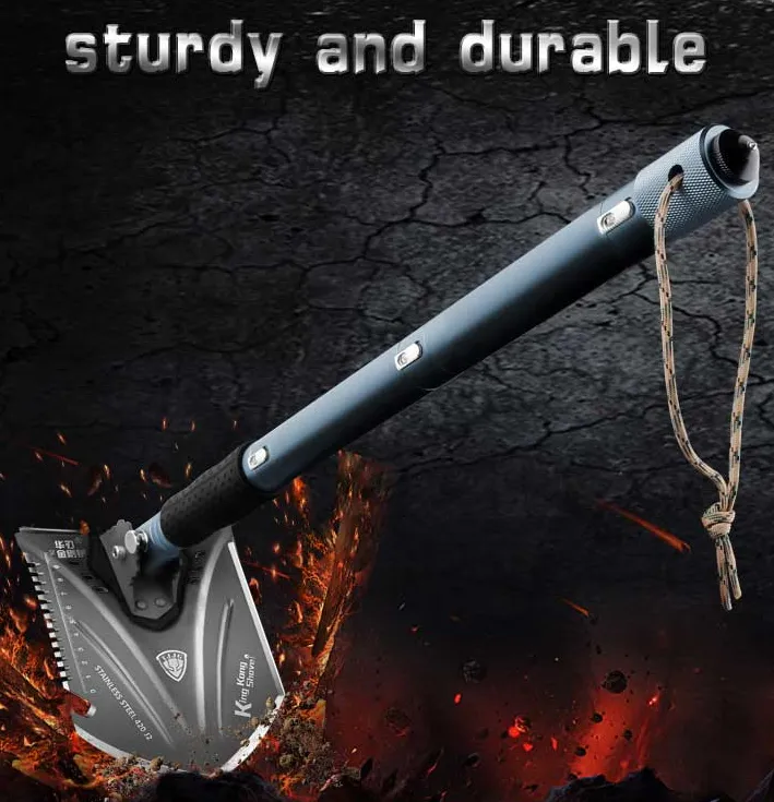 Tactical Survival Shovel Aluminum Handle Camping Multifunctional Shovels Tool Set