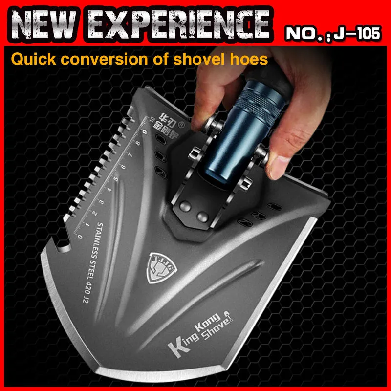 Tactical Survival Shovel Aluminum Handle Camping Multifunctional Shovels Tool Set