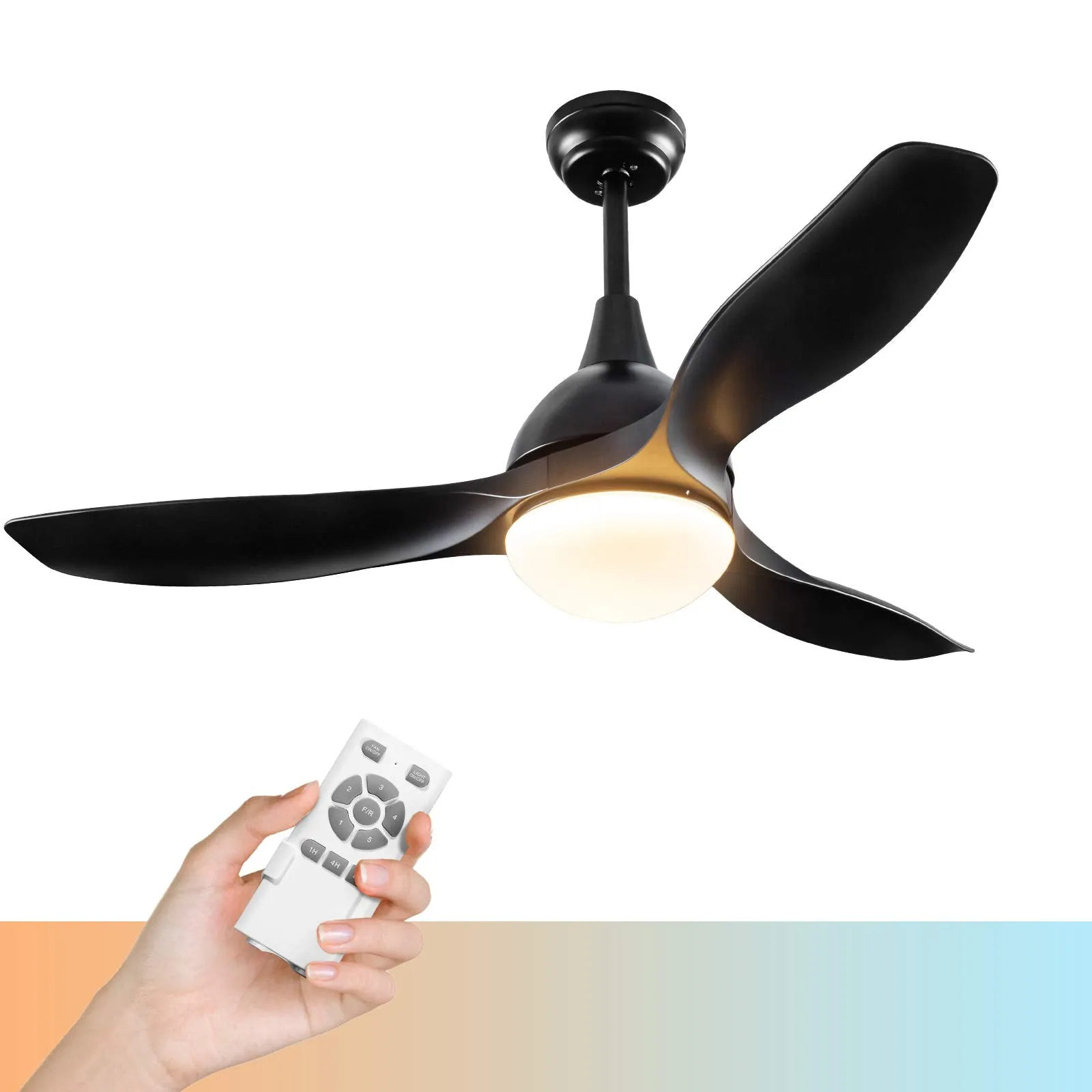 Tangkula Modern Ceiling Fan with Light, Indoor Low Profile LED Ceiling Fan with Remote Control