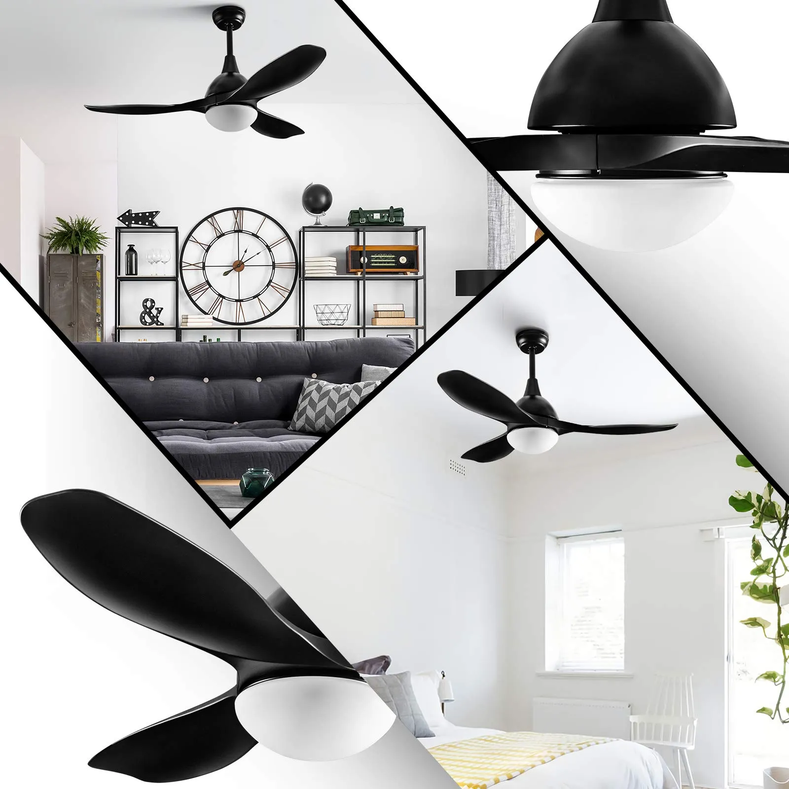 Tangkula Modern Ceiling Fan with Light, Indoor Low Profile LED Ceiling Fan with Remote Control