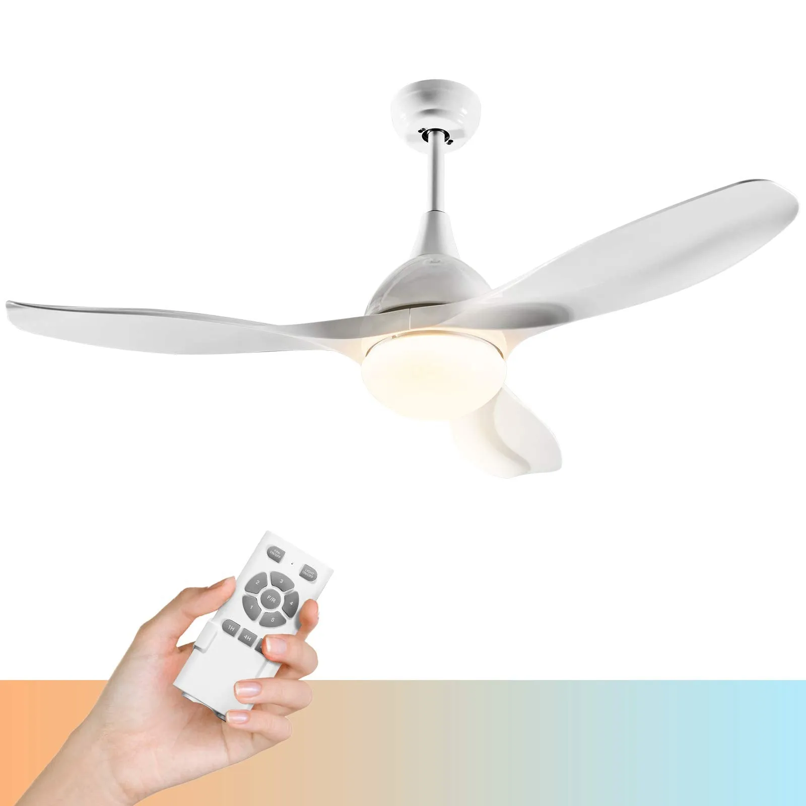 Tangkula Modern Ceiling Fan with Light, Indoor Low Profile LED Ceiling Fan with Remote Control