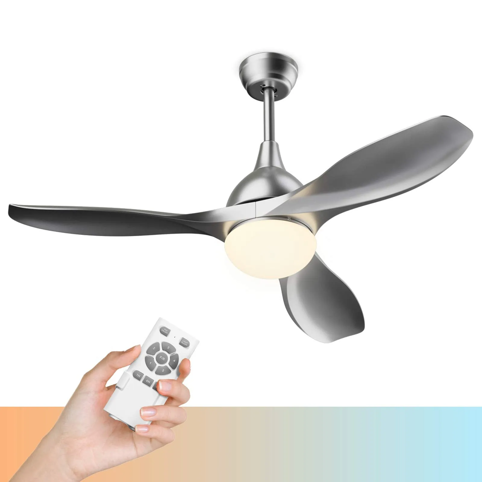 Tangkula Modern Ceiling Fan with Light, Indoor Low Profile LED Ceiling Fan with Remote Control