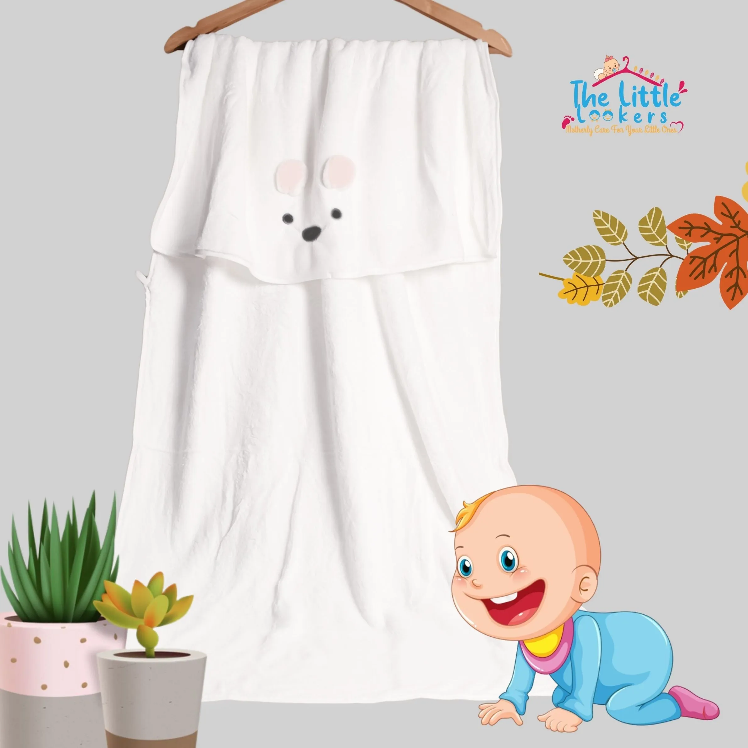 The Little Lookers Microfiber Kids Bath and Hand Towel|Quick Dry| Super Absorbent| Super Soft Rabbit Bath Towel for Babies|Toddler